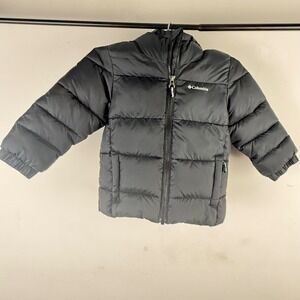 Columbia Toddler Puffer Jacket 3T Black Hooded Lightweight Coat